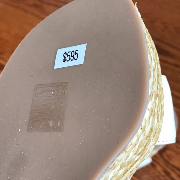 NEW Marion Parke Betsy Wedge Sandals Espadrilles Womens 36 6 Ivory Leather NIB - Picture 7 of 9